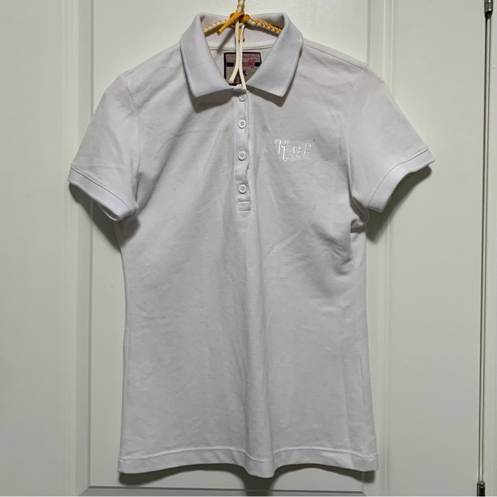 Women's white polo shirt